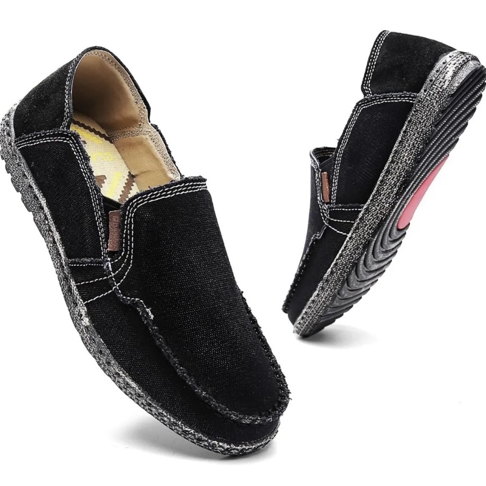 Slip-On Canvas Loafers Men Sz 11.5 Black NEW WITH TAGS